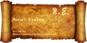 Mendl Etelka névjegykártya